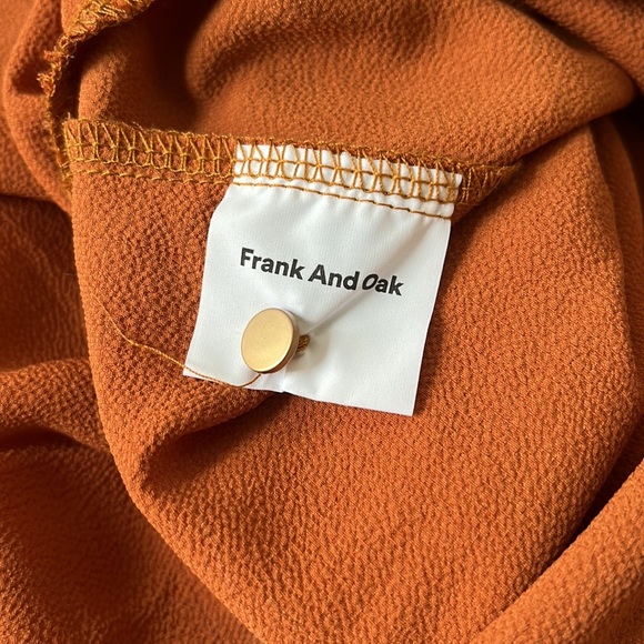 Frank & Oak Blouse Burt orange peplum button up S - Picture 6 of 6